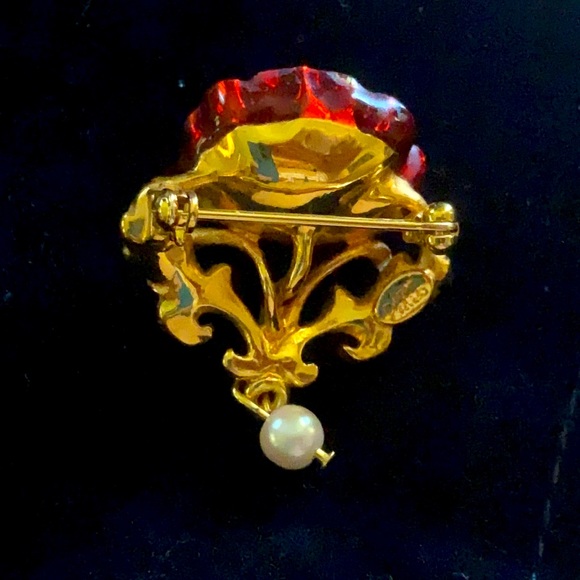 JOAN RIVERS FLORAL VICTORIAN BROOCH PIN LOLITA FASHION COQUETTE AESTHETIC CAMEO - Picture 3 of 6